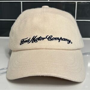 Ford Motor Company Cream Baseball Cap Embroidered Adjustable NWT